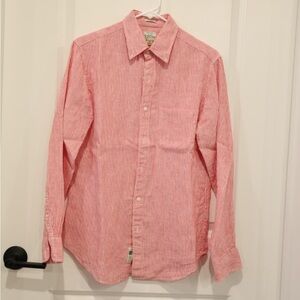 Men's Salmon Striped Shirt - Linen Baird McNutt